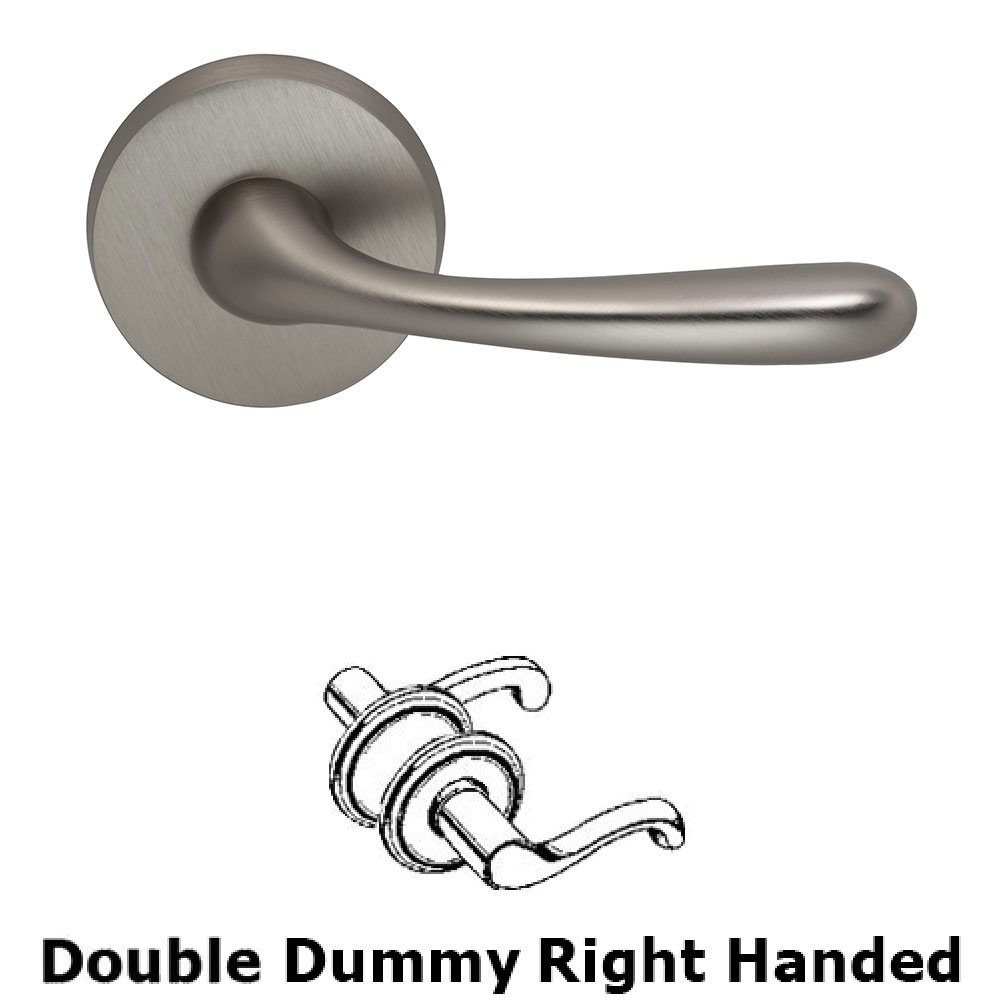 Double Dummy Verona Right Handed Lever with Plain Rosette in Satin Nickel Lacquered