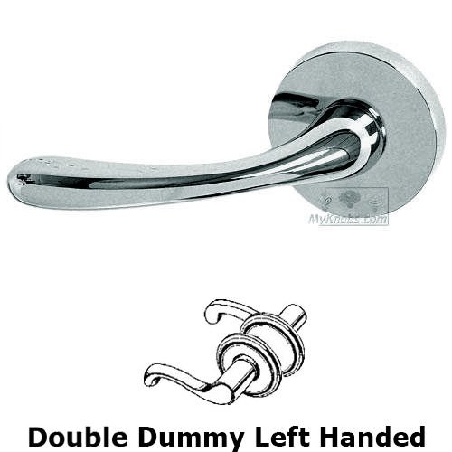 Double Dummy Verona Left Handed Lever with Plain Rosette in Polished Chrome