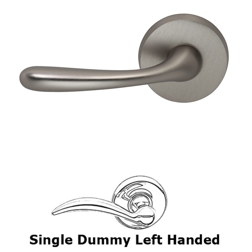 Single Dummy Verona Left Handed Lever with Plain Rosette in Satin Nickel Lacquered
