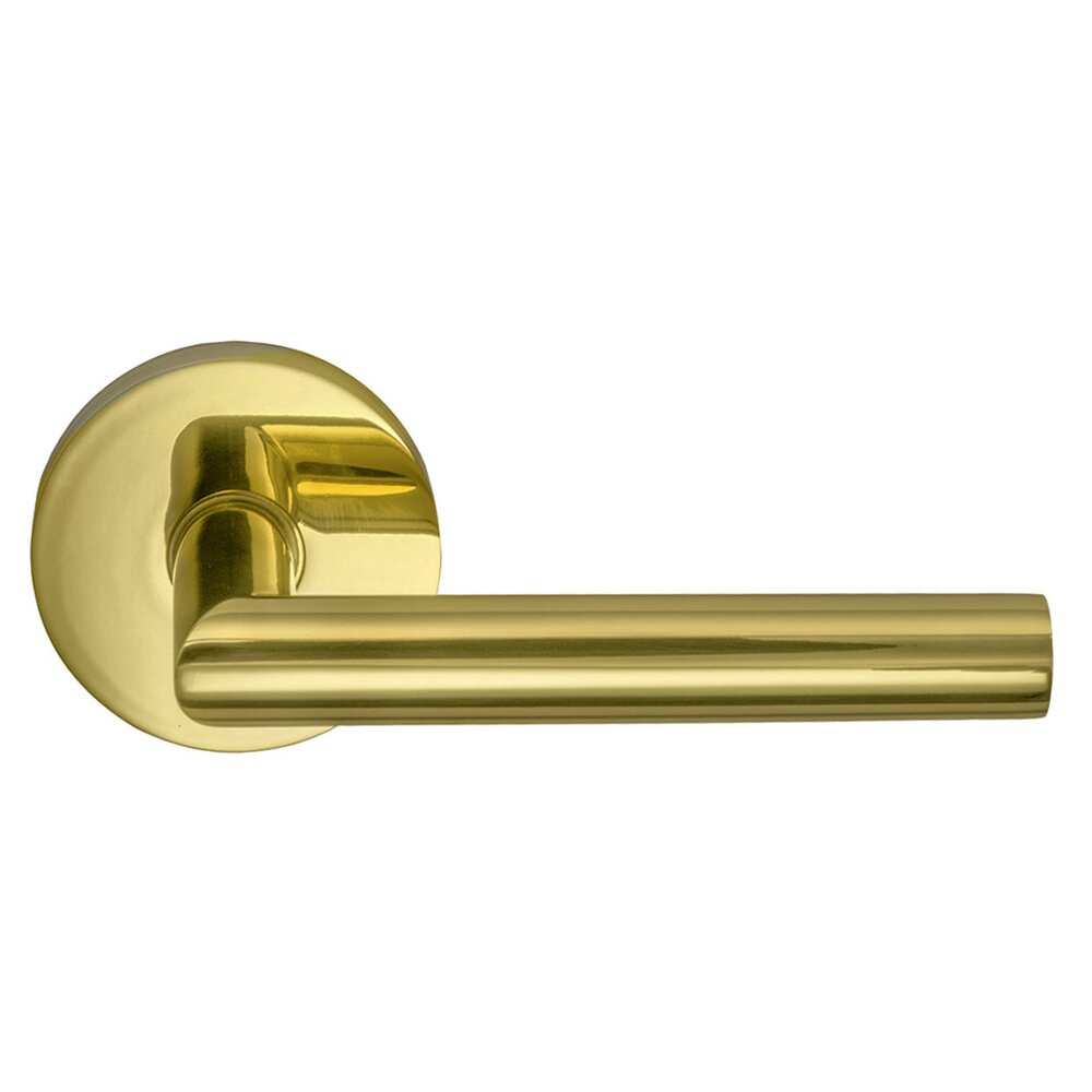 Double Dummy Modern Right-Handed Lever with Modern Rose in Polished Brass Lacquered