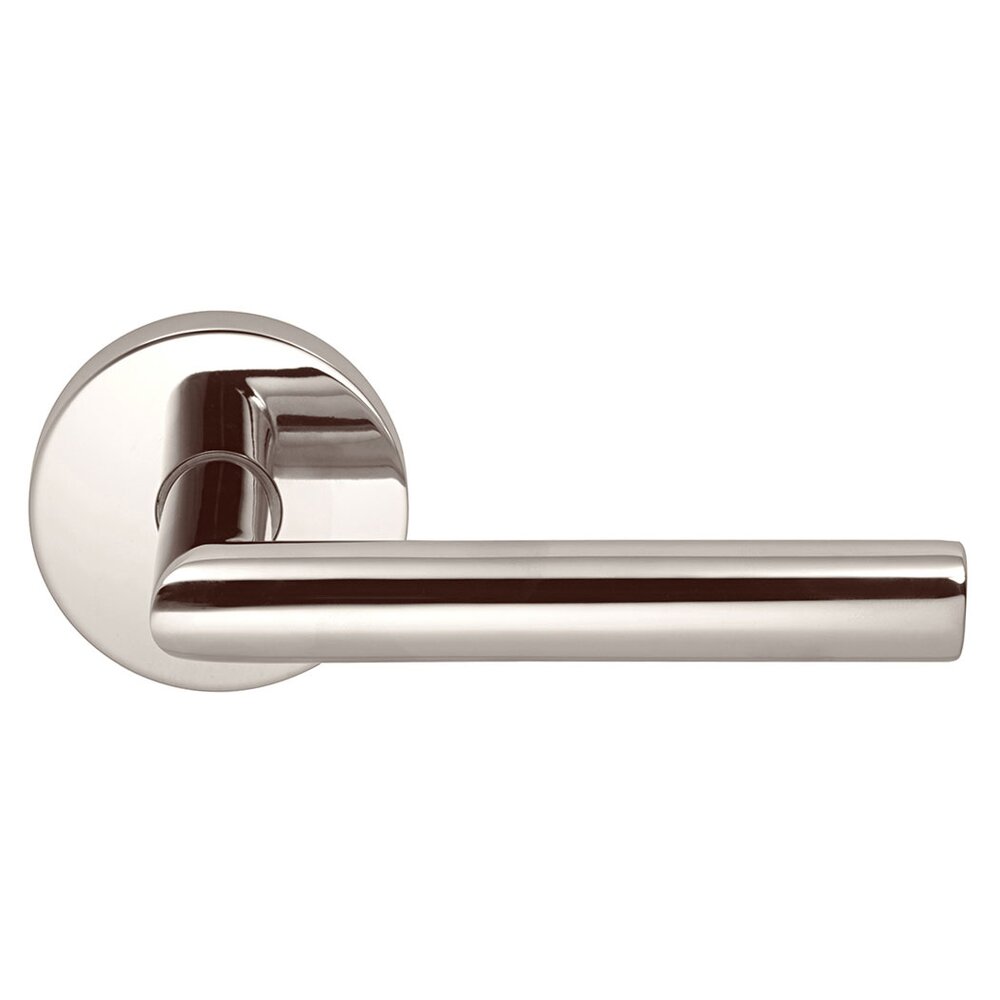 Privacy Modern Lever with Modern Rose in Polished Nickel Lacquered