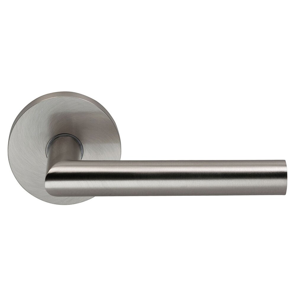 Privacy Modern Lever with Modern Rose in Satin Nickel Lacquered