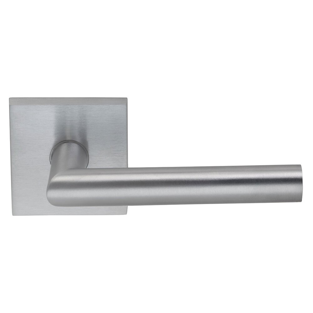 Passage Modern Lever with Square Rose in Satin Chrome Plated
