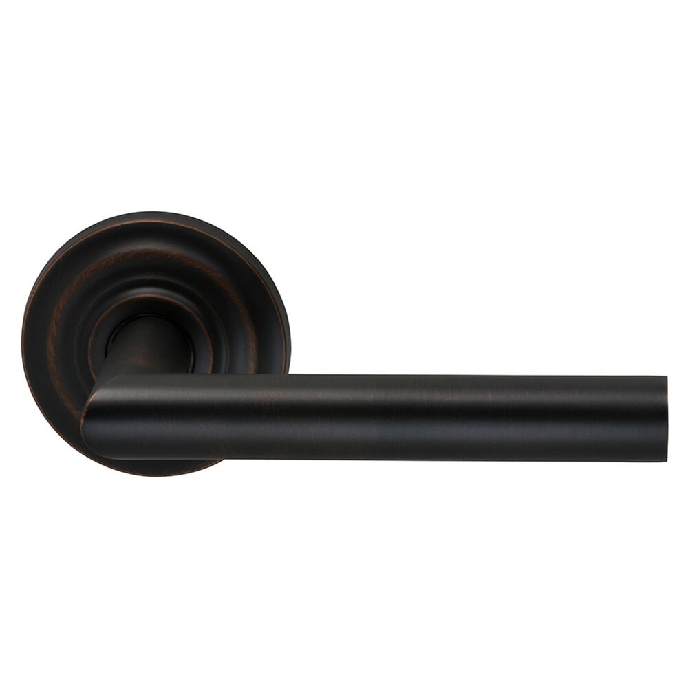 Privacy Modern Lever with Traditional Rose in Tuscan Bronze