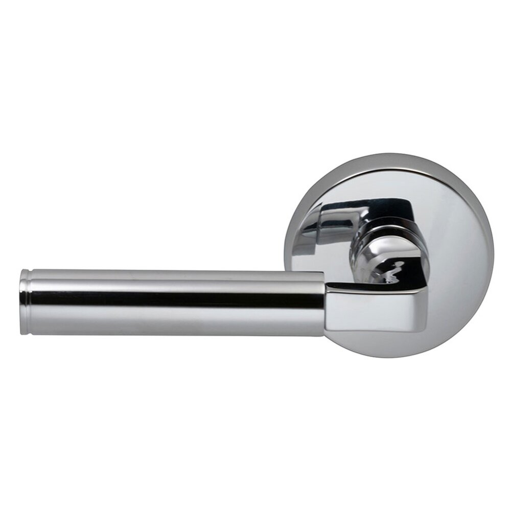 Double Dummy Barrel Left Handed Lever with Plain Rosette in Polished Chrome