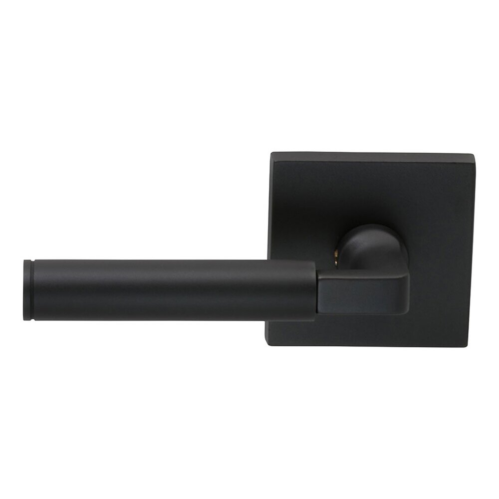 Privacy Barrel Left Handed Lever with Square Rosette in Oil Rubbed Bronze Lacquered
