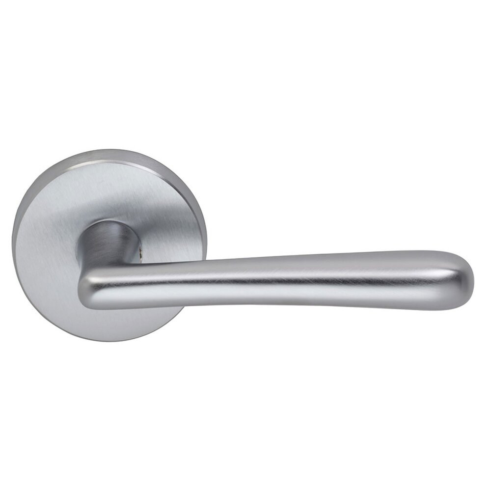 Privacy Trent Right Handed Lever with Plain Rosette in Satin Chrome