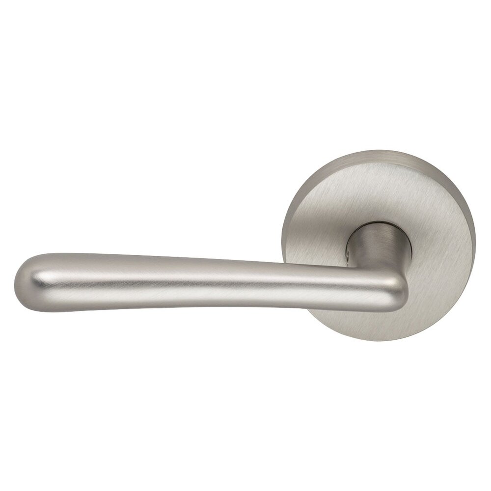 Passage Trent Left Handed Lever with Plain Rosette in Satin Nickel Lacquered