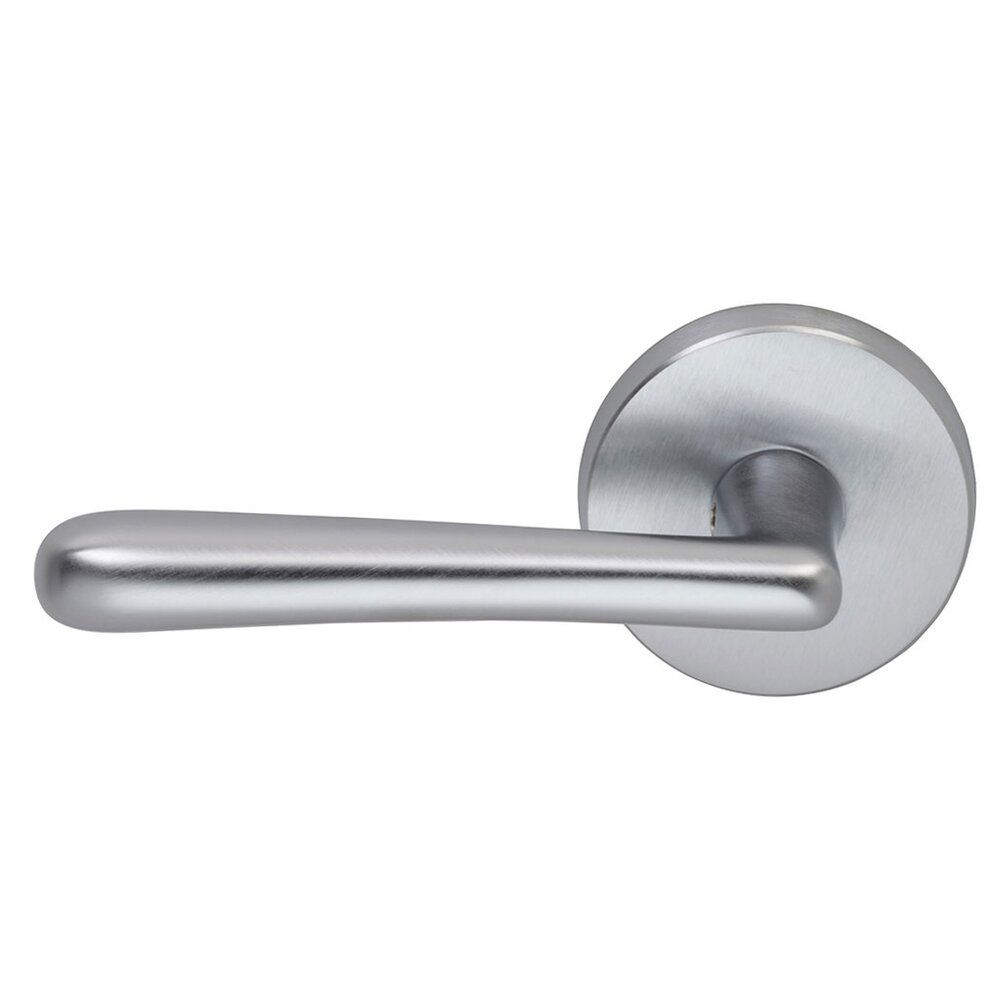Privacy Trent Left Handed Lever with Plain Rosette in Satin Chrome