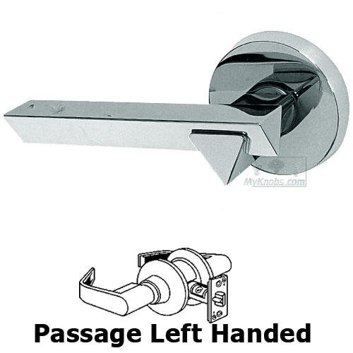 Passage Geo Left Handed Lever with Plain Rosette in Polished Chrome