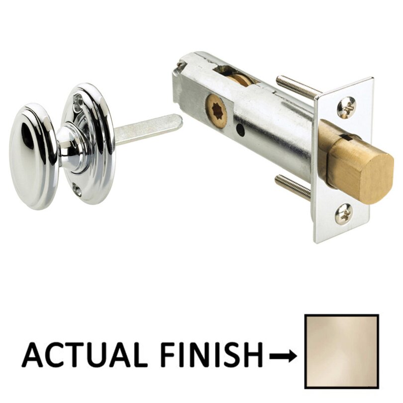 Traditions Radial Mortise Privacy Bolt in Polished Polished Nickel Lacquered