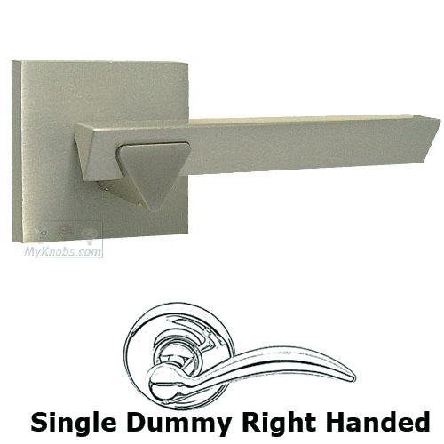 Single Dummy Geo Right Handed Lever with Square Rosette in Satin Nickel Lacquered