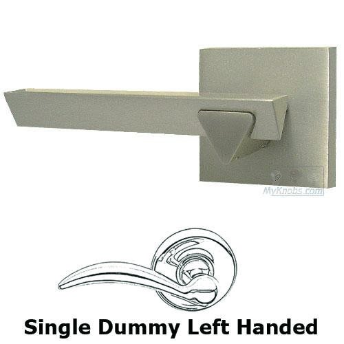 Single Dummy Geo Left Handed Lever with Square Rosette in Satin Nickel Lacquered