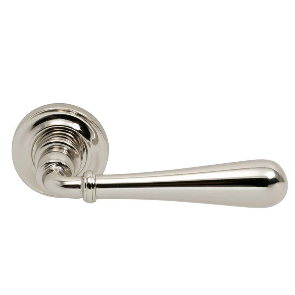 Passage Traditions Timeless Lever with Small Radial Rosette in Polished Nickel Lacquered
