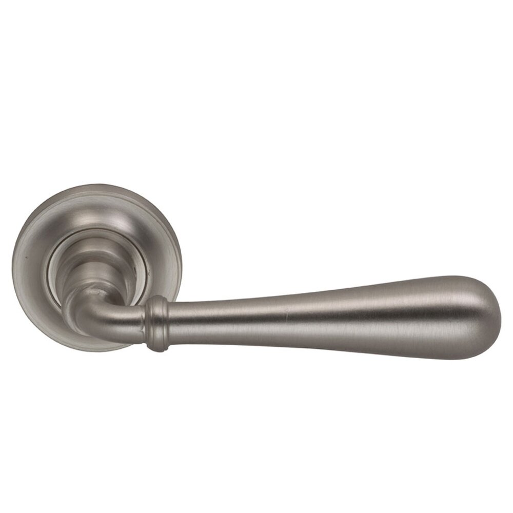 Passage Traditions Timeless Lever with Small Radial Rosette in Satin Nickel Lacquered
