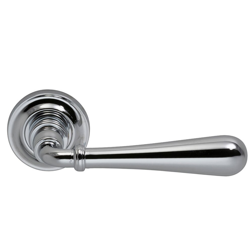 Passage Traditions Timeless Lever with Small Radial Rosette in Polished Chrome