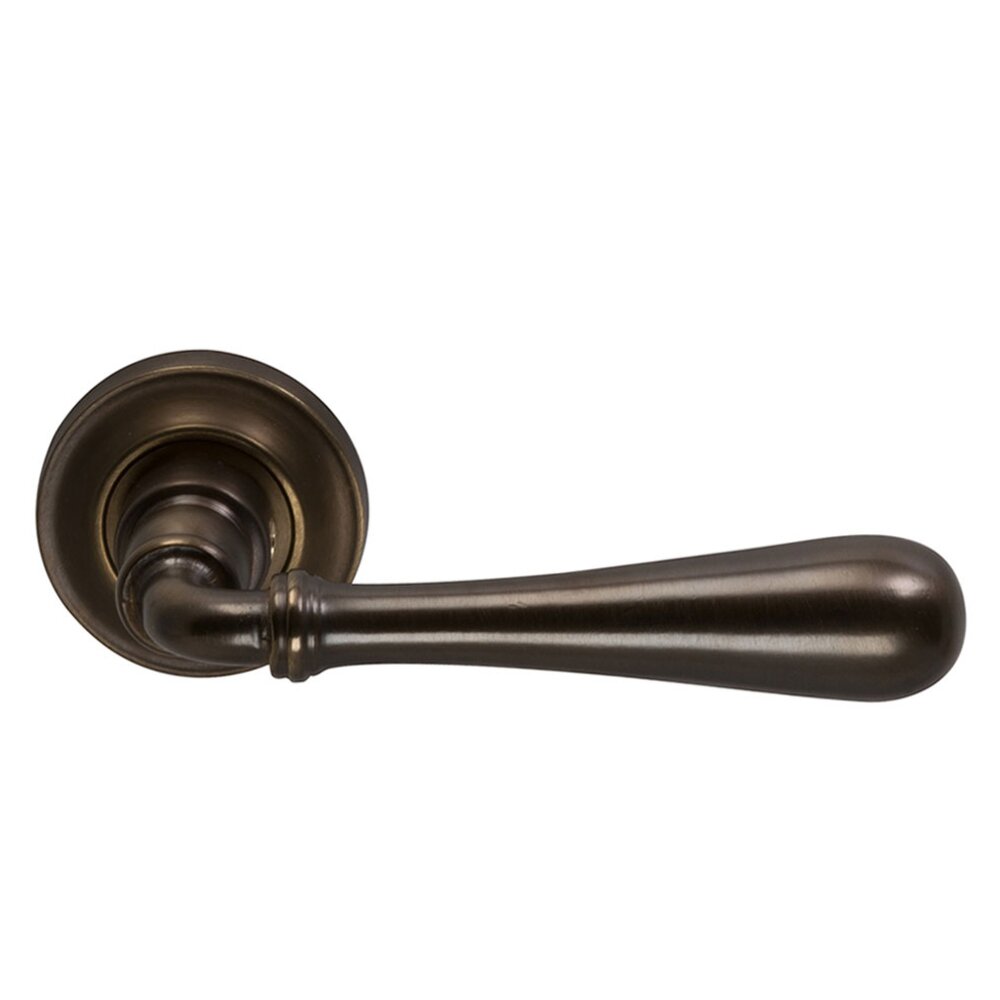 Passage Traditions Timeless Lever with Small Radial Rosette in Antique Bronze Unlacquered