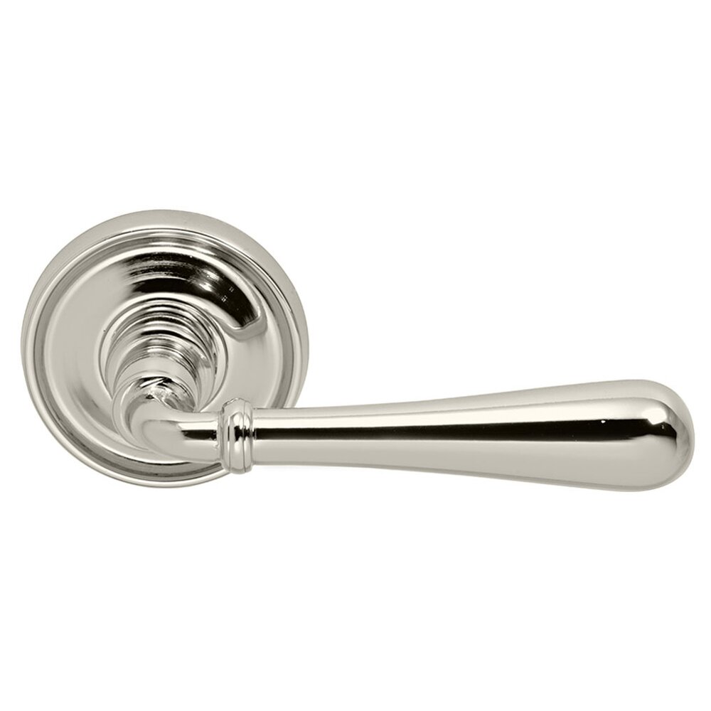 Passage Traditions Timeless Lever with Medium Radial Rosette in Polished Nickel Lacquered