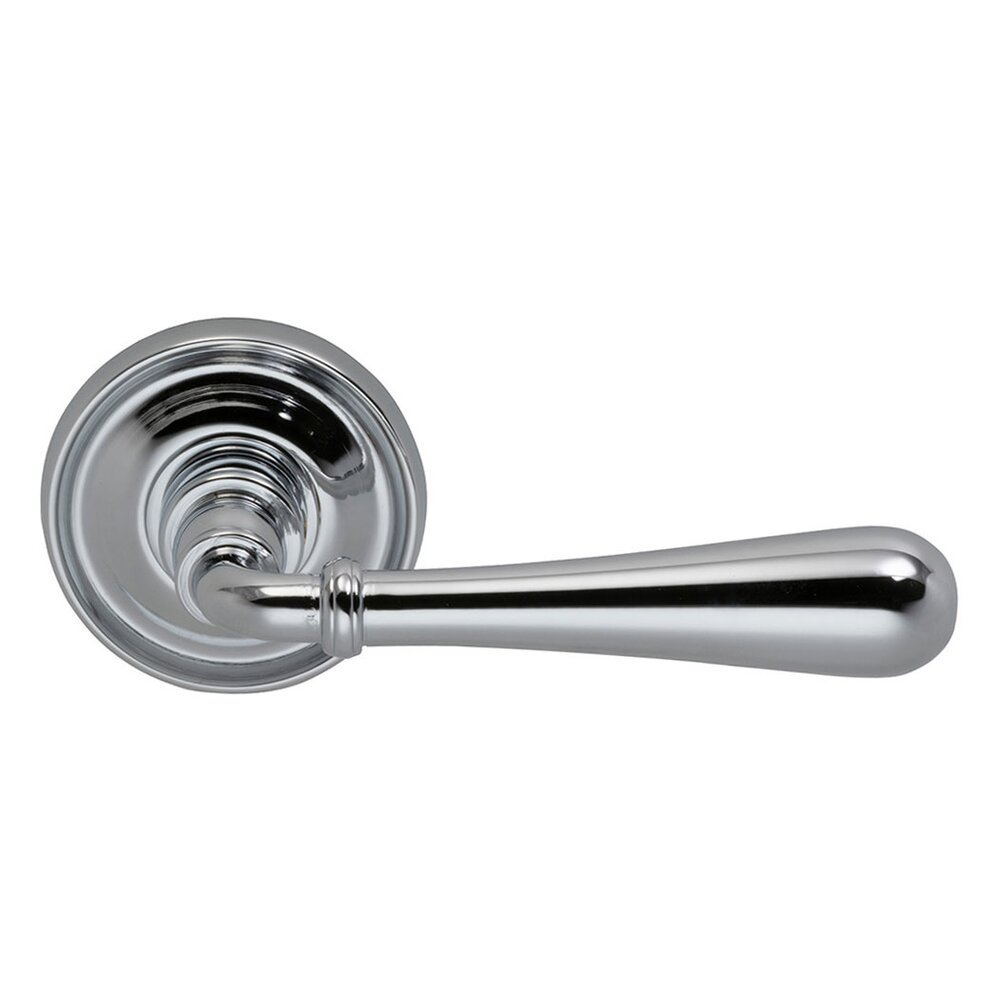 Passage Traditions Timeless Lever with Medium Radial Rosette in Polished Chrome