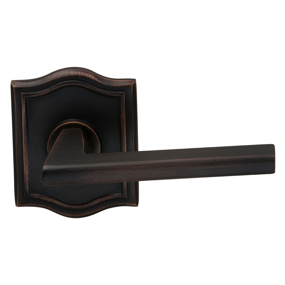 Right-Handed Single Dummy Wedge Lever with Arched Rose in Tuscan Bronze