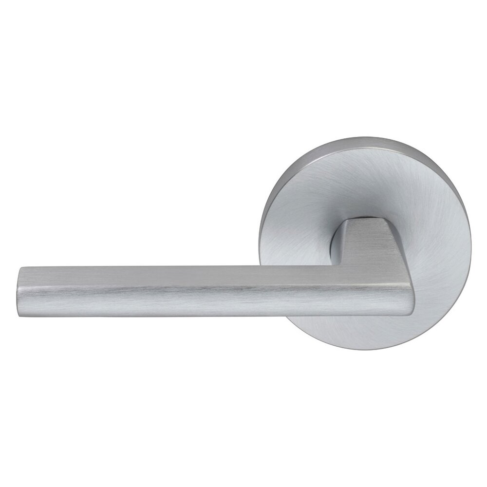Double Dummy Wedge Left-Handed Lever with Modern Rose in Satin Chrome Plated