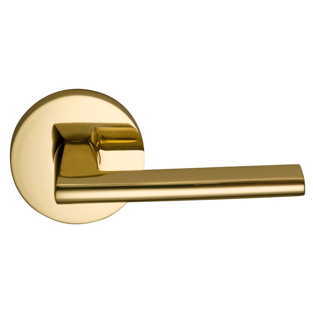 Double Dummy Wedge Right-Handed Lever with Modern Rose in Polished Brass Lacquered