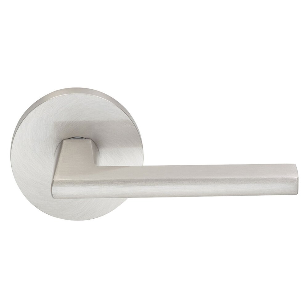 Passage Wedge Lever with Modern Rose in Satin Nickel Lacquered Plated, Lacquered