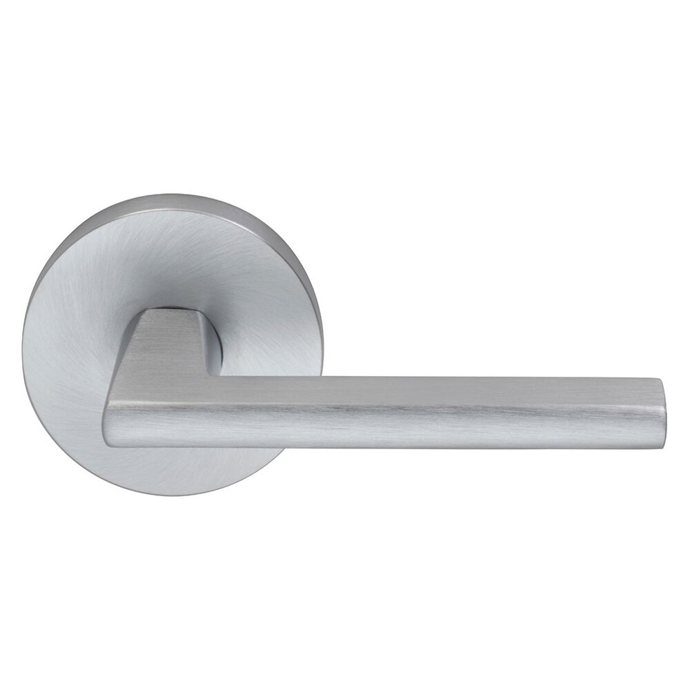 Passage Wedge Lever with Modern Rose in Satin Chrome Plated