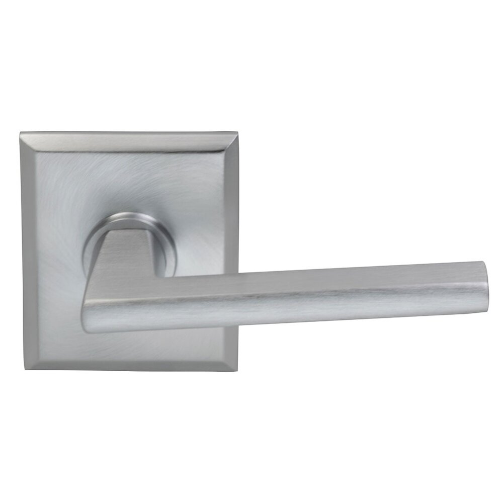Double Dummy Wedge Right-Handed Lever with Rectangular Rose in Satin Chrome Plated