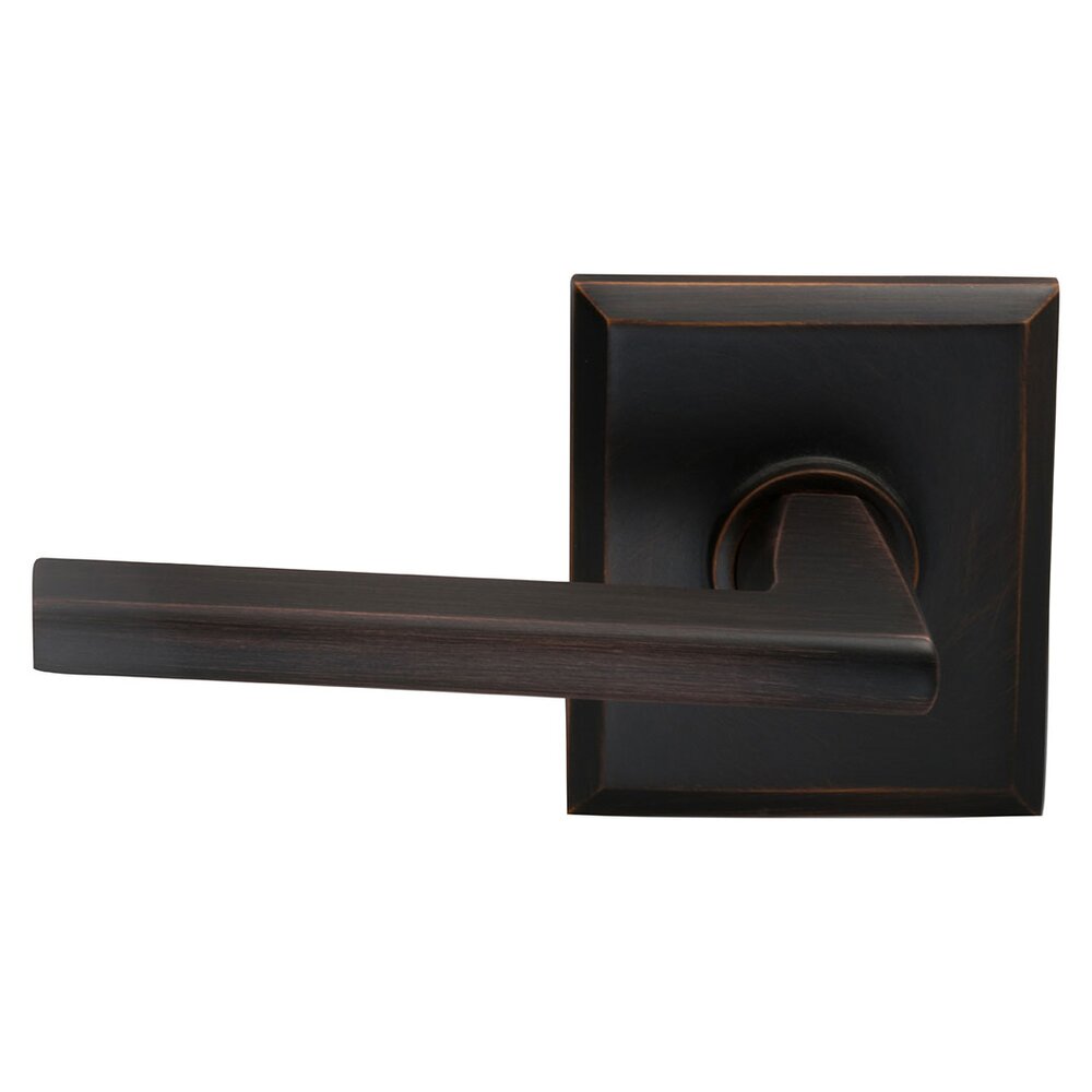 Double Dummy Wedge Left-Handed Lever with Rectangular Rose in Tuscan Bronze