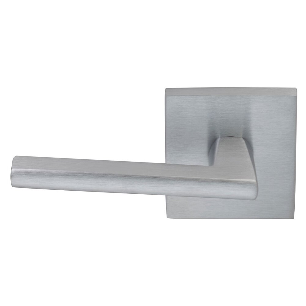 Double Dummy Wedge Left-Handed Lever with Square Rose in Satin Chrome Plated