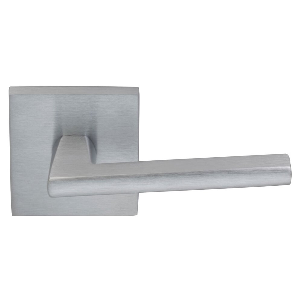 Passage Wedge Lever with Square Rose in Satin Chrome Plated