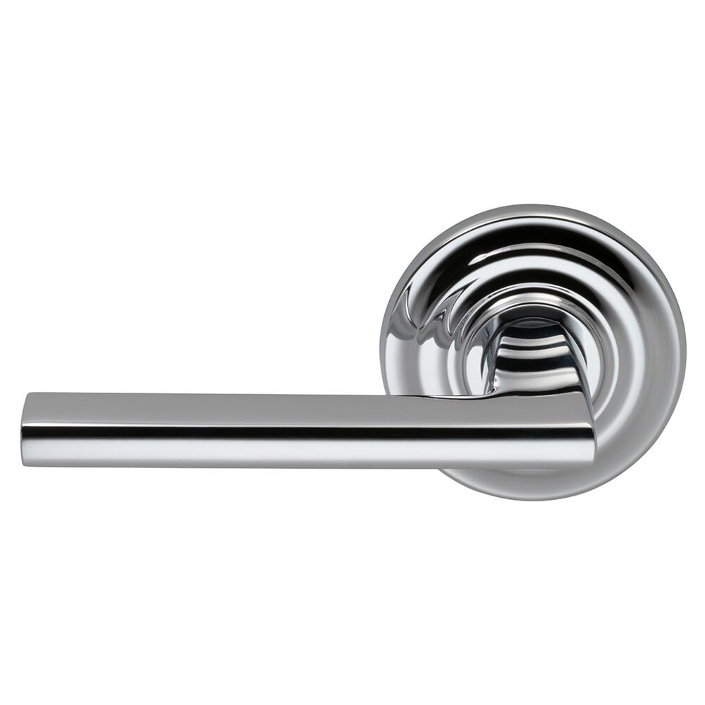 Left-Handed Single Dummy Wedge Lever with Traditional Rose in Polished Chrome Plated