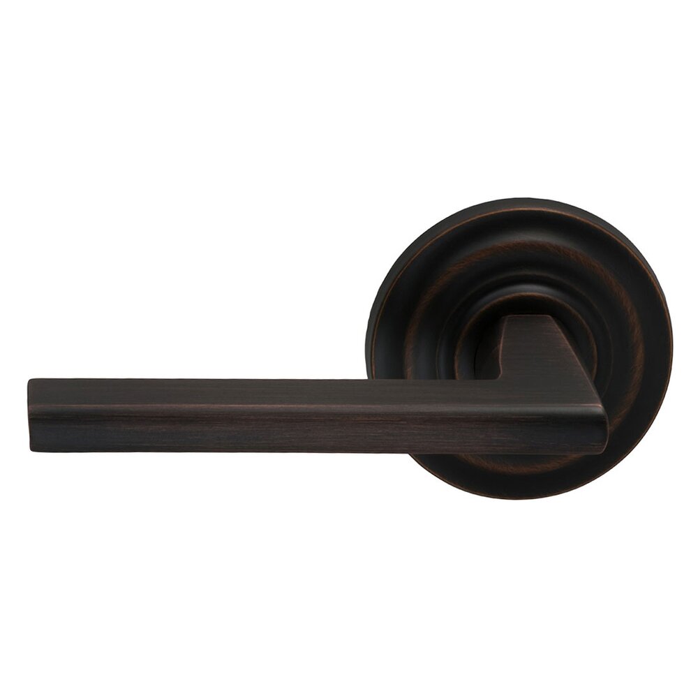 Left-Handed Single Dummy Wedge Lever with Traditional Rose in Tuscan Bronze