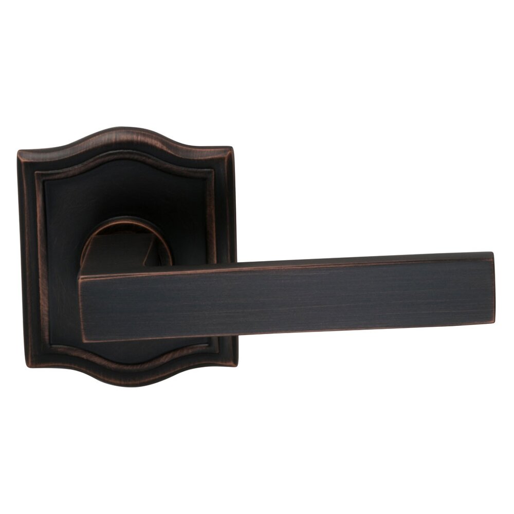 Double Dummy Square Right-Handed Lever with Arched Rose in Tuscan Bronze