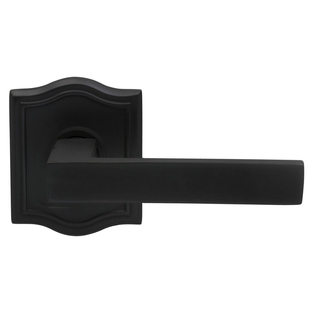 Privacy Square Lever with Arched Rose in Oil-Rubbed Bronze