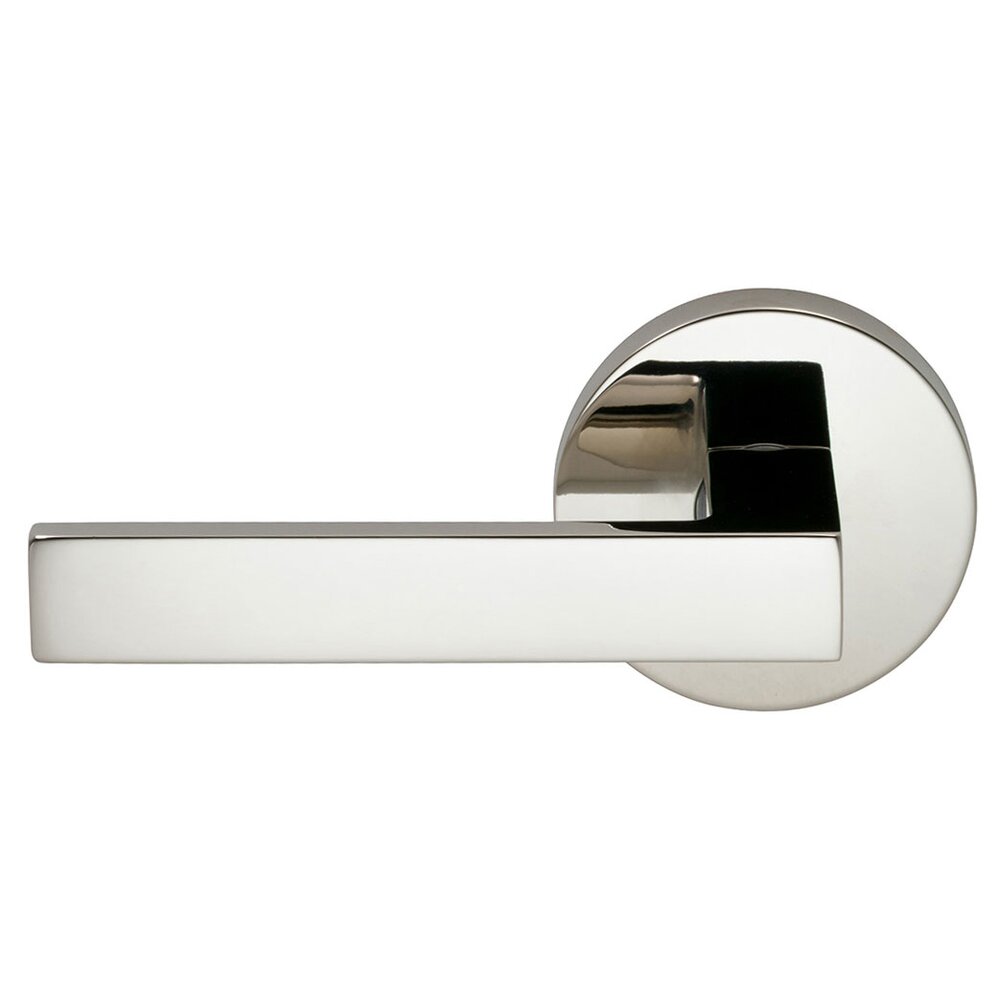 Double Dummy Square Left-Handed Lever with Modern Rose in Polished Nickel Lacquered Plated, Lacquered