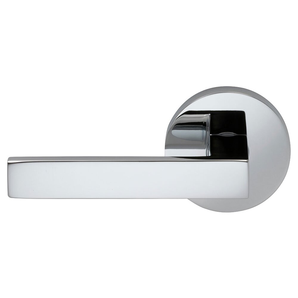 Double Dummy Square Left-Handed Lever with Modern Rose in Polished Chrome Plated