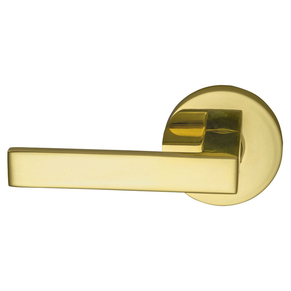 Double Dummy Square Left-Handed Lever with Modern Rose in Polished Brass Lacquered