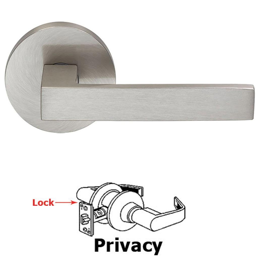 Privacy Square Lever with Modern Rose in Satin Nickel Lacquered Plated, Lacquered