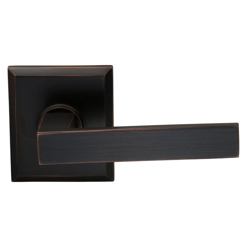 Right-Handed Single Dummy Square Lever with Rectangular Rose in Tuscan Bronze