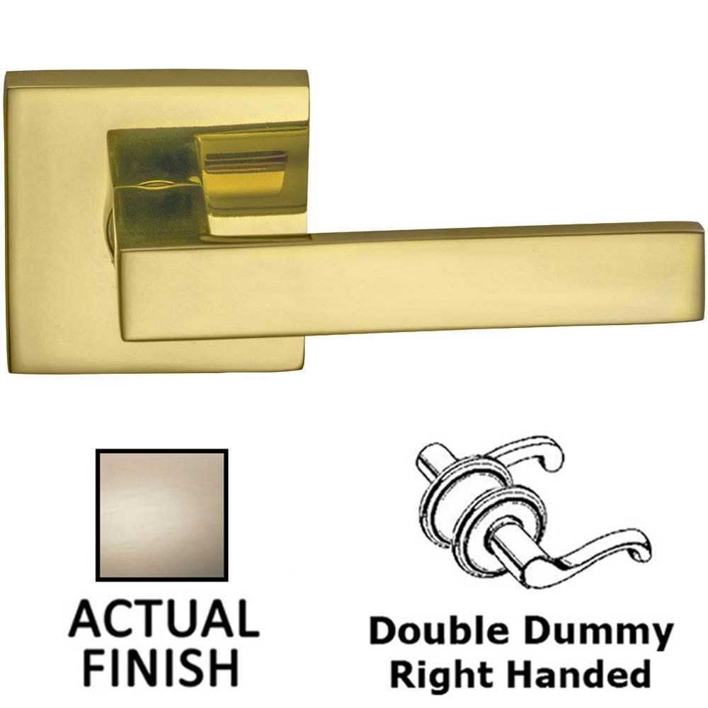 Double Dummy Square Right-Handed Lever with Square Rose in Satin Nickel Lacquered Plated, Lacquered