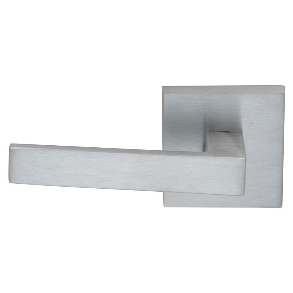Double Dummy Square Left-Handed Lever with Square Rose in Satin Chrome Plated
