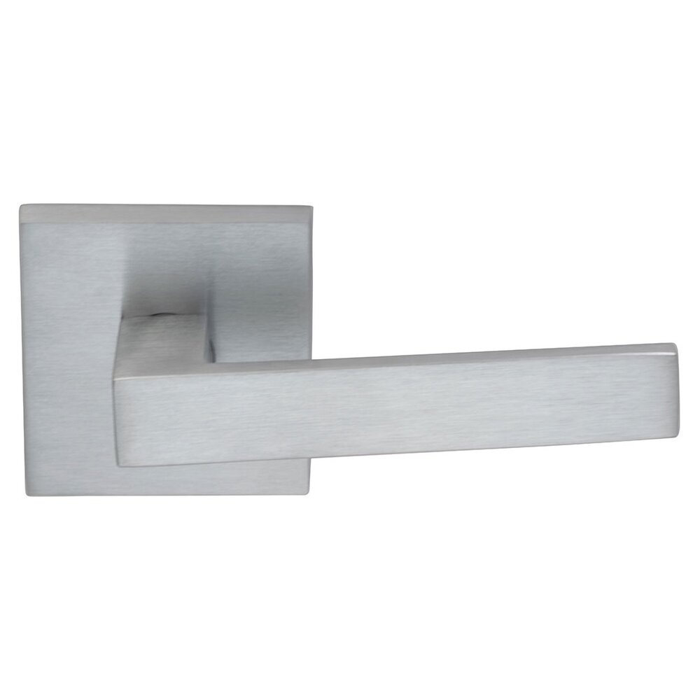 Passage Square Lever with Square Rose in Satin Chrome Plated