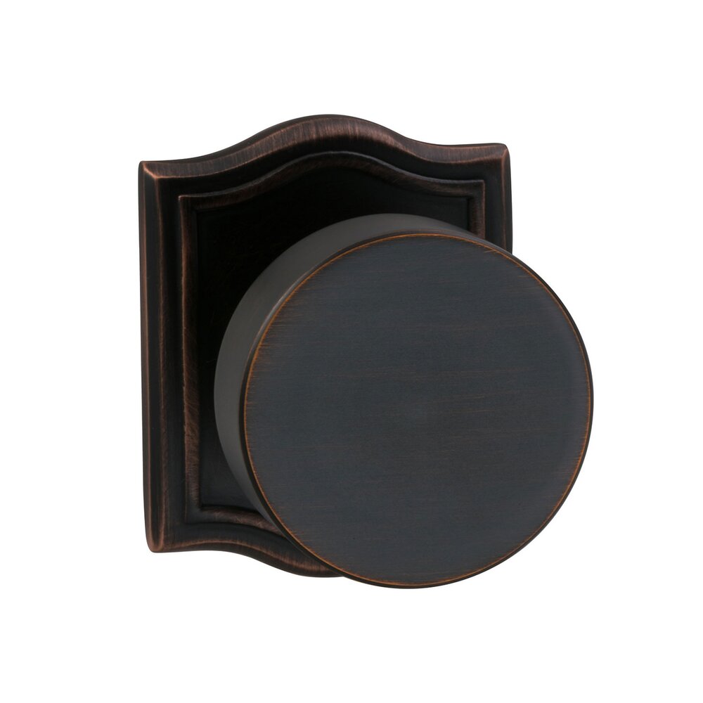 Double Dummy Puck Knob with Arched Rose in Tuscan Bronze