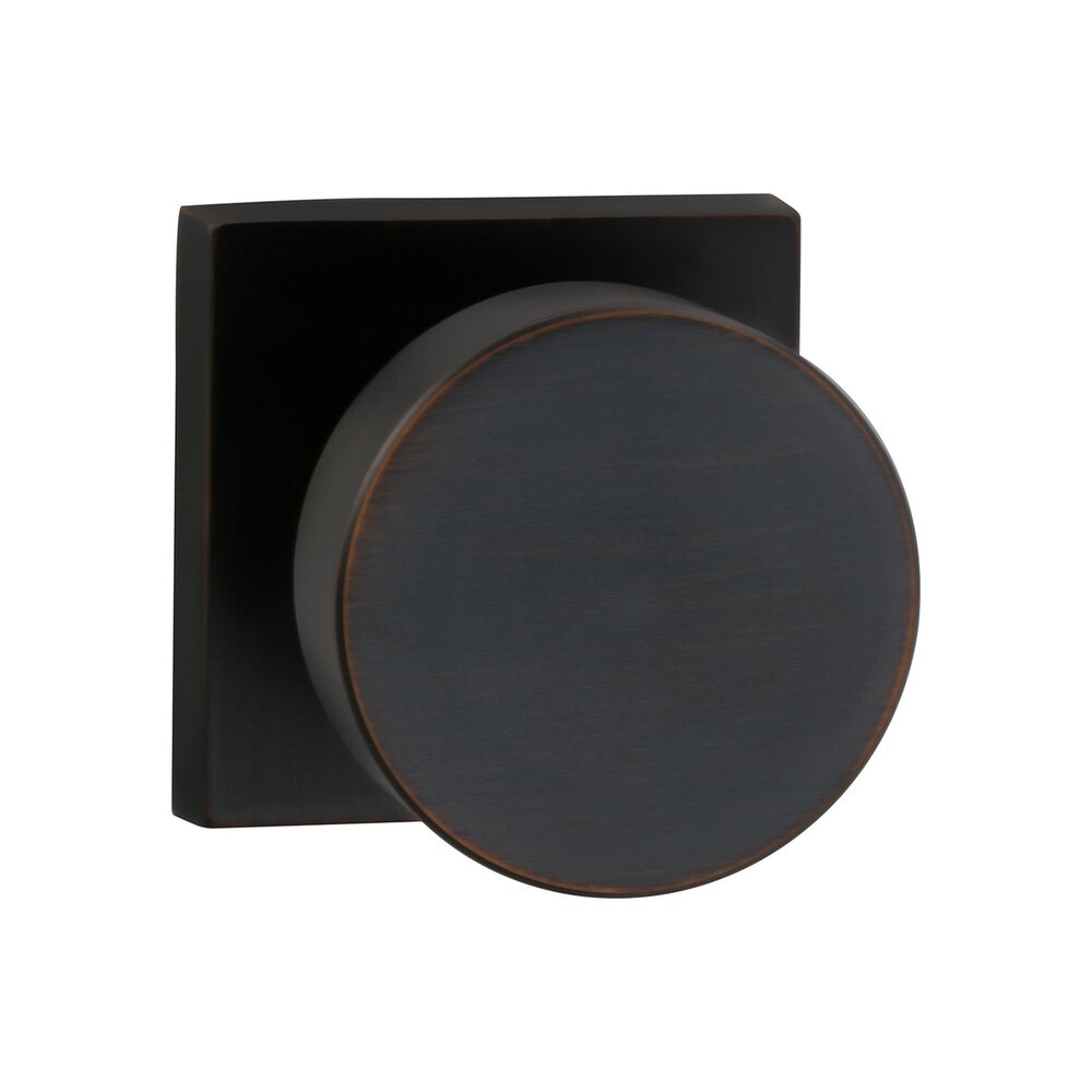 Double Dummy Puck Knob with Square Rose in Tuscan Bronze