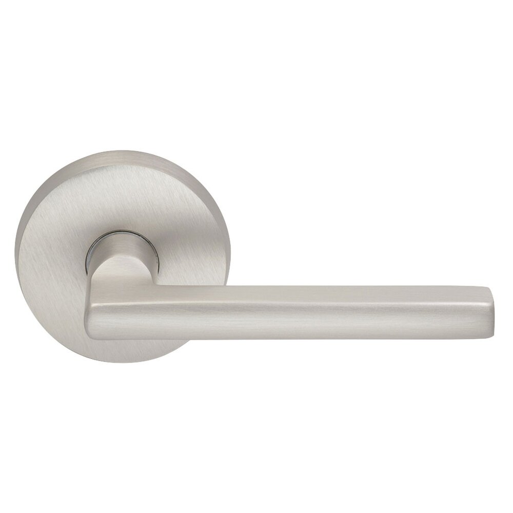 Passage Contempo Right Handed Lever with Plain Rosette in Satin Nickel Lacquered