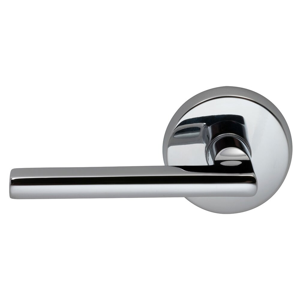 Passage Contempo Left Handed Lever with Plain Rosette in Polished Chrome