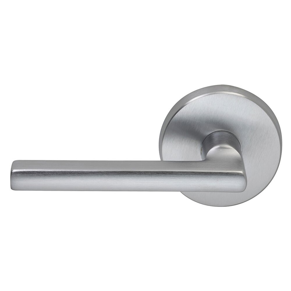 Passage Contempo Left Handed Lever with Plain Rosette in Satin Chrome