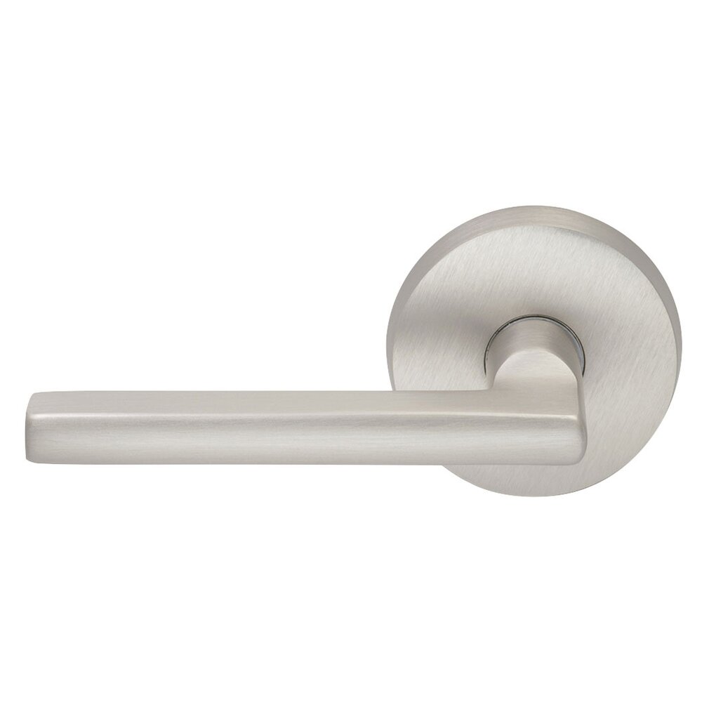 Double Dummy Contempo Left Handed Lever with Plain Rosette in Satin Nickel Lacquered